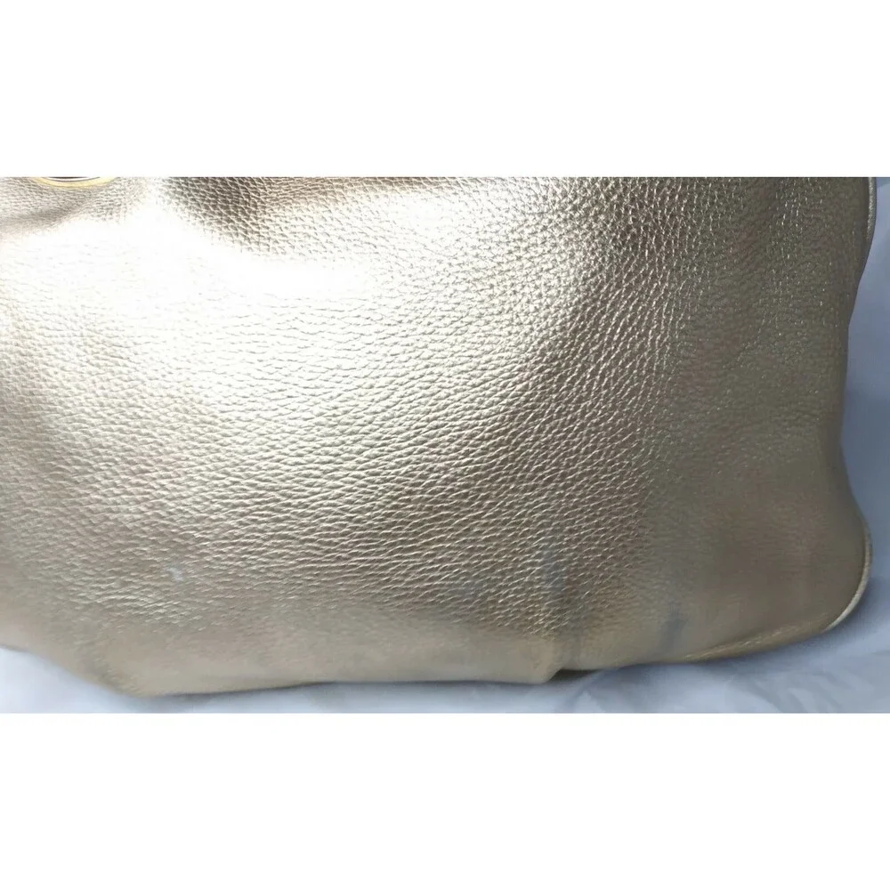 Michael Kors Fulton Gold Leather Handbag Purse Medium Size Satchel